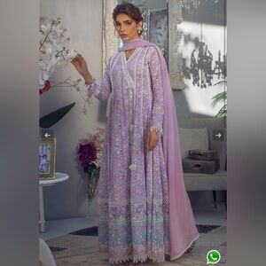 Ansab Jahangir Lavender Floral Dress